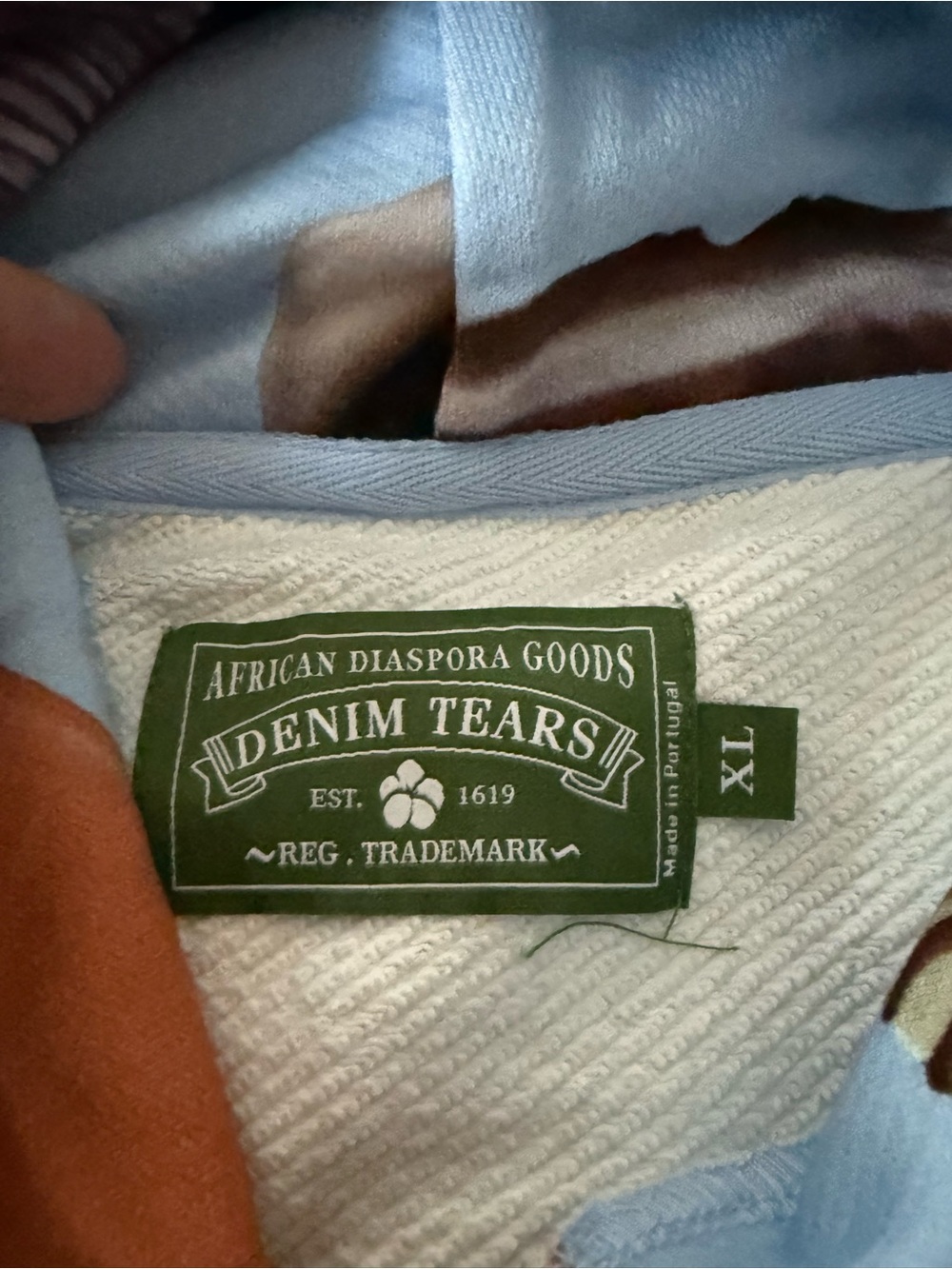 Denim Tears Men’s Shell Hoodie in Baby Blue - Picture 3 of 7